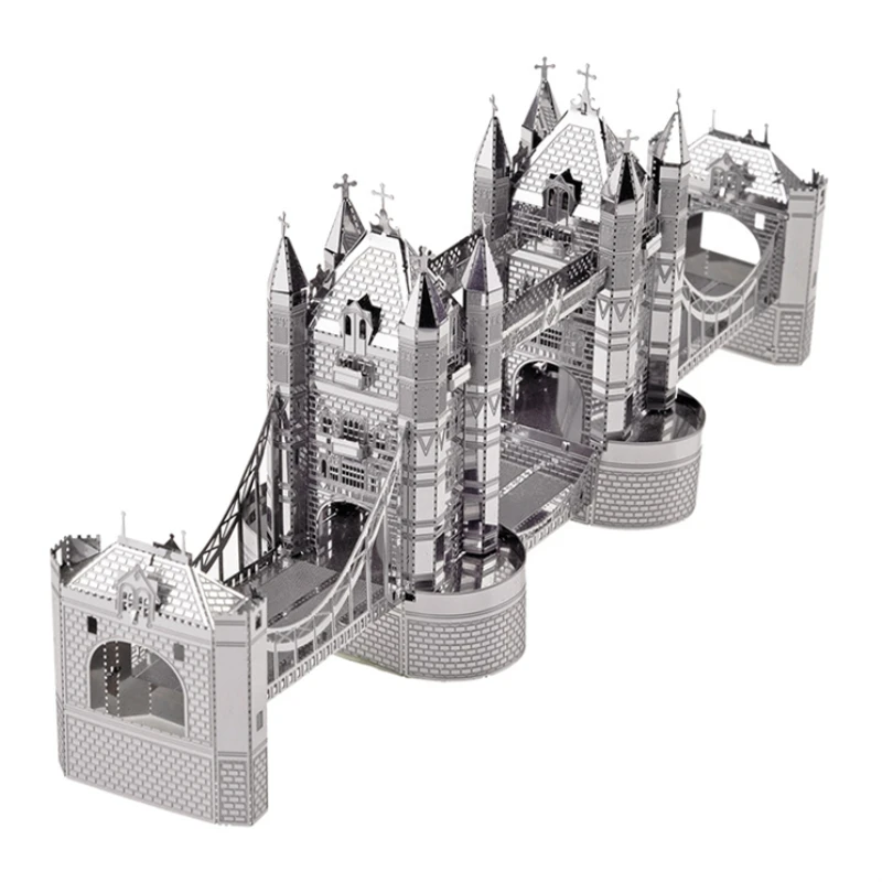 Piececool 3D металлическая головоломка &quotлондонская башня мост&quot золото и серебро DIY