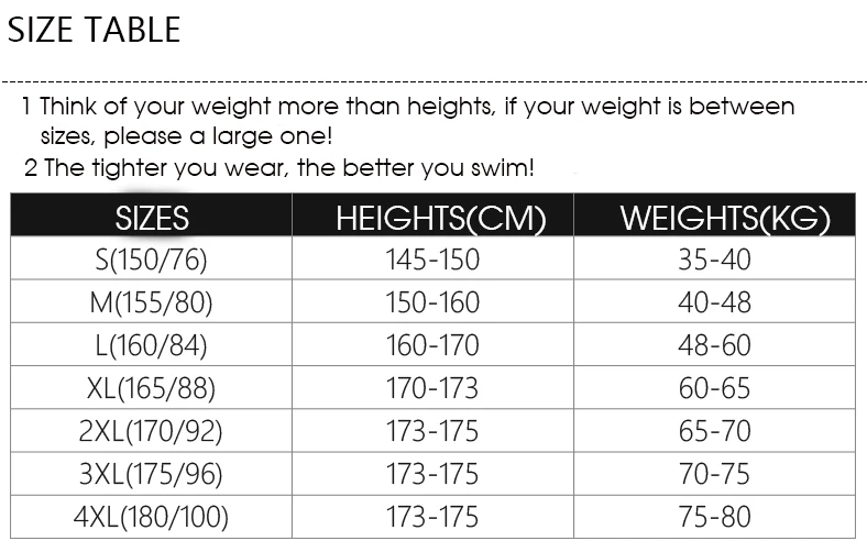 Size table 23