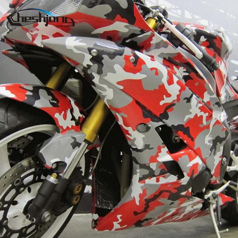 Cheshjong камуфляж винил скутер автомобиль мотоцикл обёрточная бумага матовый черный белый красный камуфляж пленка лист DIY Стайлинг графические Стикеры