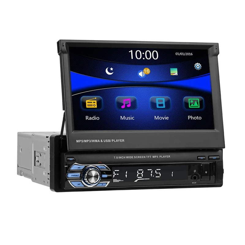 VODOOL 7 "складной экран автомобиля MP5 плеер 1080P HD стерео аудио RDS AM FM радио видео Поддержка Реверсивный изображения USB/TF/AUX