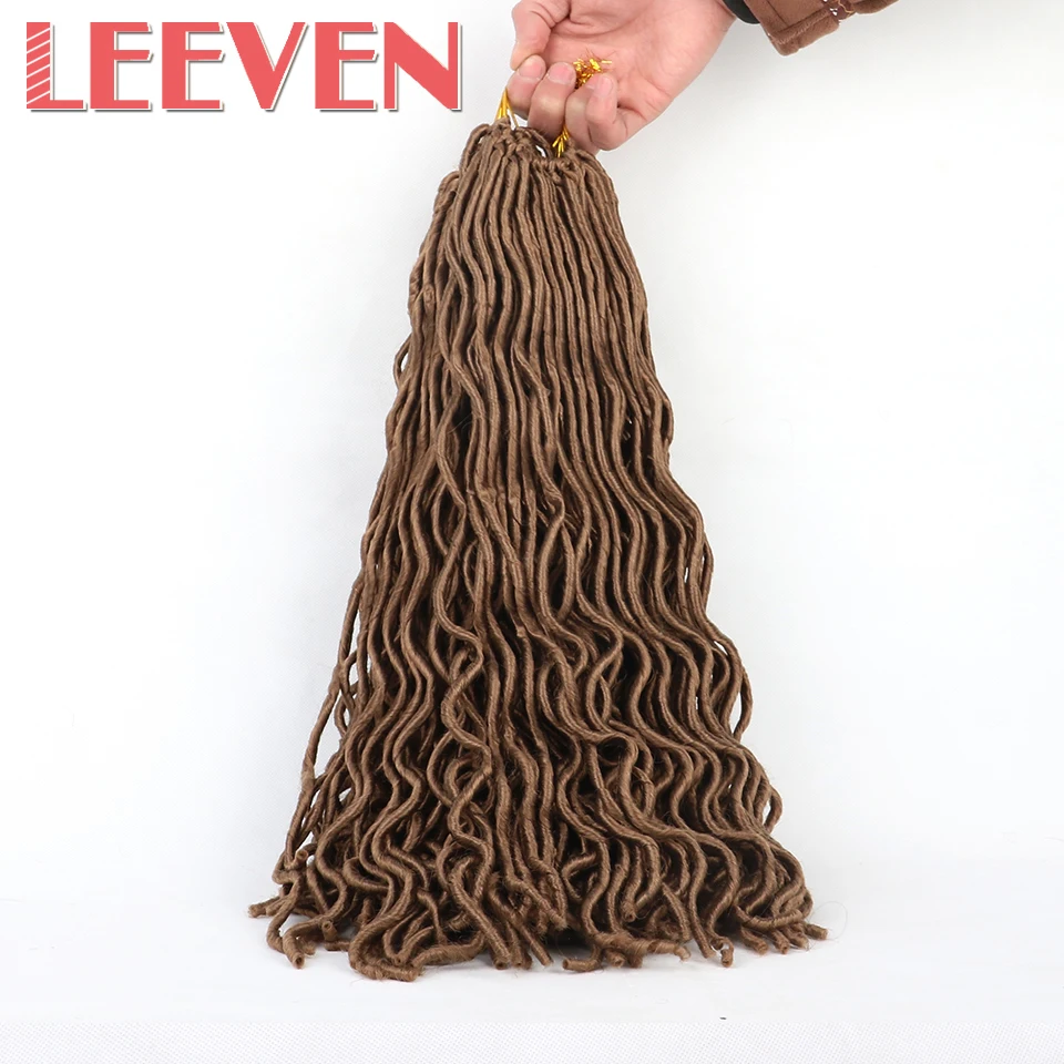 Leeven 20 дюймов 100 г 24 корни крючком оплетка волнистые Faux locs волосы синтетические мягкие Dread плетение волос