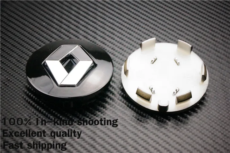 RENAULT ALLOY WHEEL CENTRE CAPS HUB 57mm 4 X BLACK SET MEGANE LAGUNA CLIO TWINGO