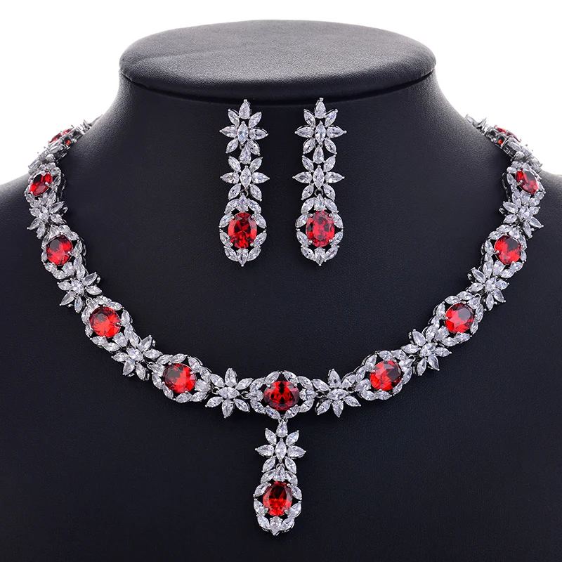 Hibride роскошь дизайн белого золота Цвет AAA кубическим цирконием в Цепочки и ожерелья Наборы свадебных ювелирных изделий N-117 Hibride роскошь дизайн белого золота Цвет AAA кубическим цирконием в Цепочки и ожерелья Наборы свадебных ювелирных изделий N-117