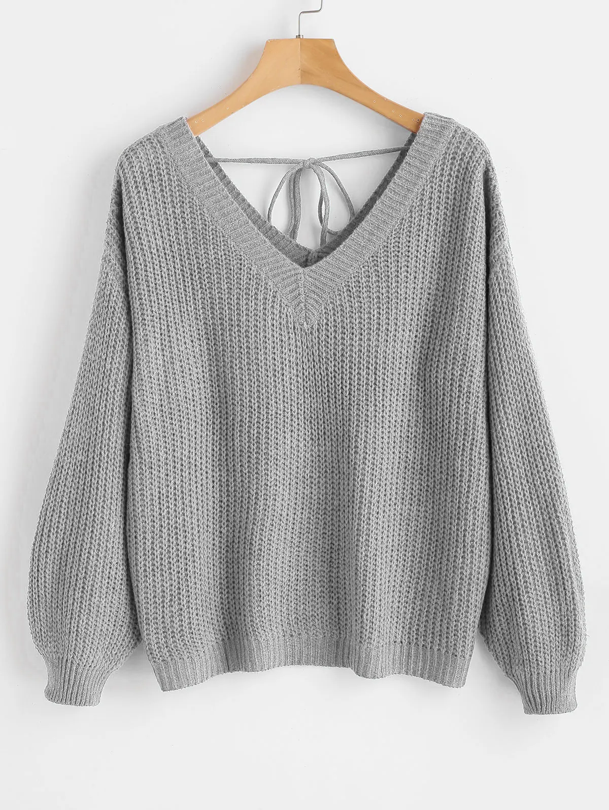ZAFUL, высокое качество, толстый теплый женский свитер, модный вязаный мягкий свитер, джемпер, осень, v-образный вырез, топ с заниженным плечом, Женский пуловер - Цвет: Light Gray