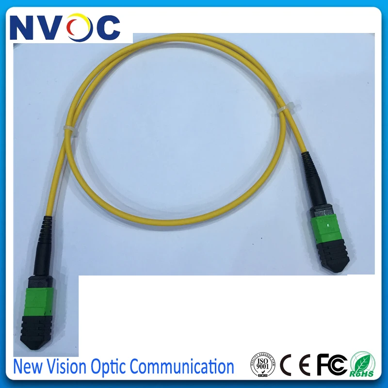 5 шт./лот SM 3 м 12 ядер MPO Female to Fiber Patch Cord 9/125 G657A1 B Type желтый 0 мм мини круглый кабель