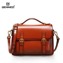 GENMEO Новое поступление Сумки из натуральной кожи женские роскошные сумки на плечо женская кожа из натуральной кожи вместительная сумка Feminina