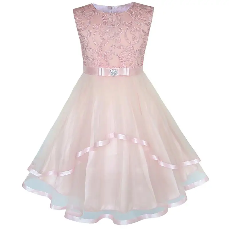 Sunny Fashion Flower Girls Dress Blush Belted Wedding Party Bridesmaid 2018 Summer Princess Dresses Kids Clothes Size 4-12 Sunny Fashion Flower Girls Dress Blush Belted Wedding Party Bridesmaid 2018 Summer Princess Dresses Kids Clothes Size 4-12