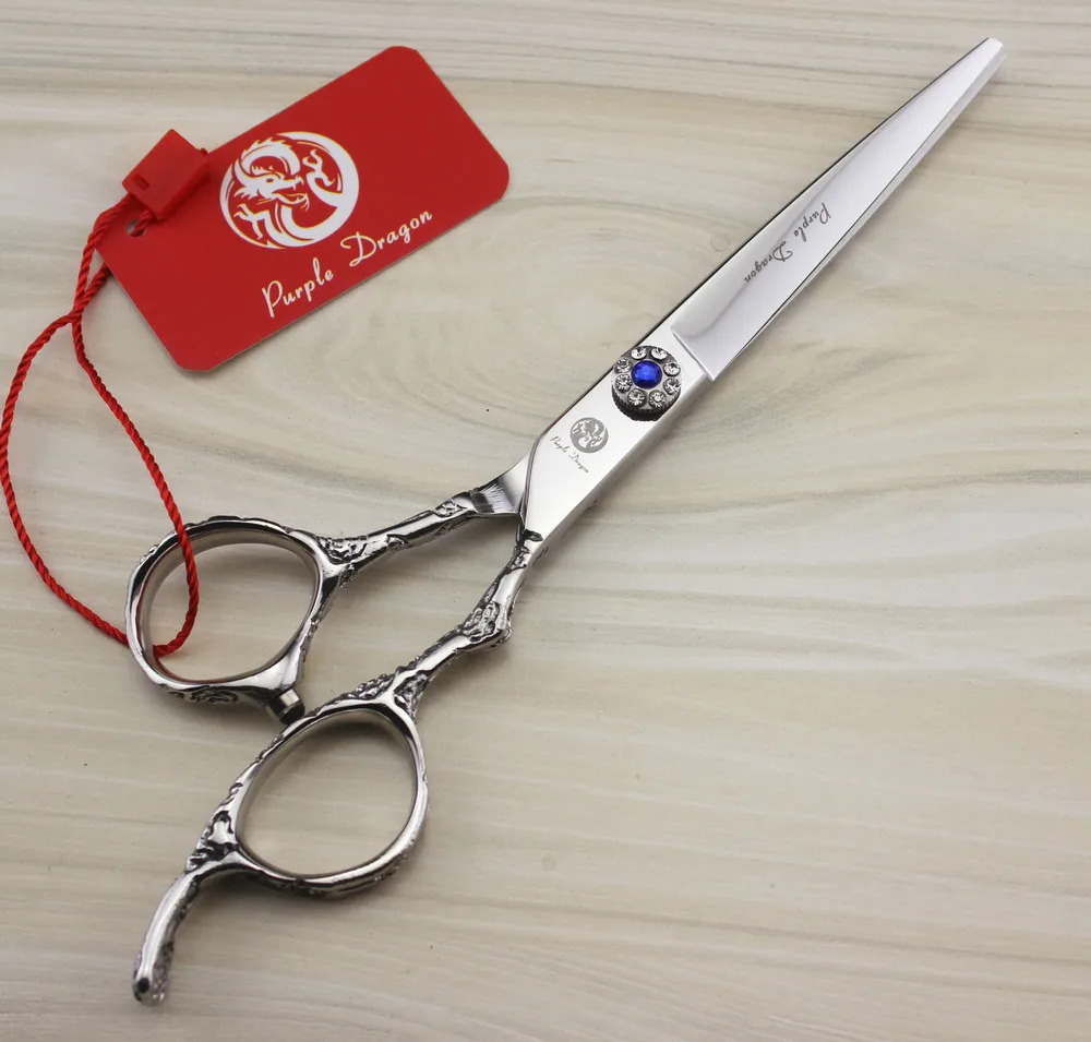 9CR Hot Sale 6.0 inch sapphire plum handle hair scissors barber