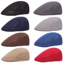 Мужской сетчатый берет таксиста для вождения Гольф Кепка дышащая Newsboy шляпа CSHAT0554