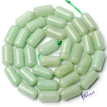 

Free Shipping 6x12mm Pretty Natural Green Aventurine Column Shape DIY Gems Loose Beads Strand 15" Jewelry Making w919