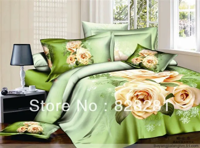 Spring Peony bedding set 4pcs reactive printing king queen 100% cotton flat sheet duvet quilt cover b86 | Дом и сад