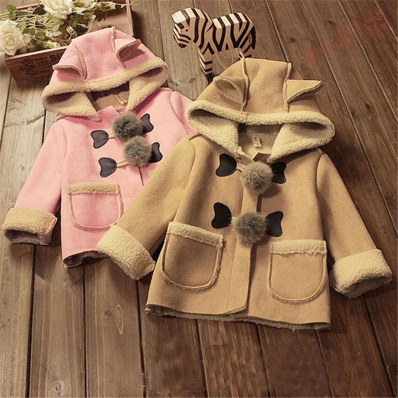 BibiCola/верхняя одежда с капюшоном для маленьких девочек; осенне-зимняя модная куртка с рисунком для маленьких девочек; теплая куртка для новорожденных