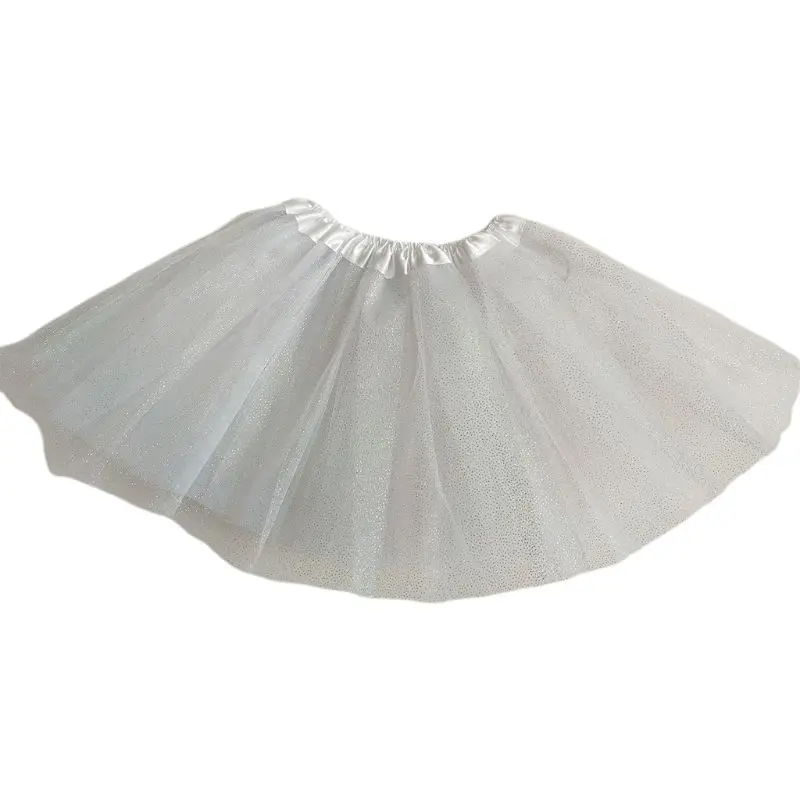 Балетная танцевальная мини-юбка-пачка для маленьких девочек трехслойная плиссированная фатиновая юбка принцессы с металлическими блестками, 11 цветов
