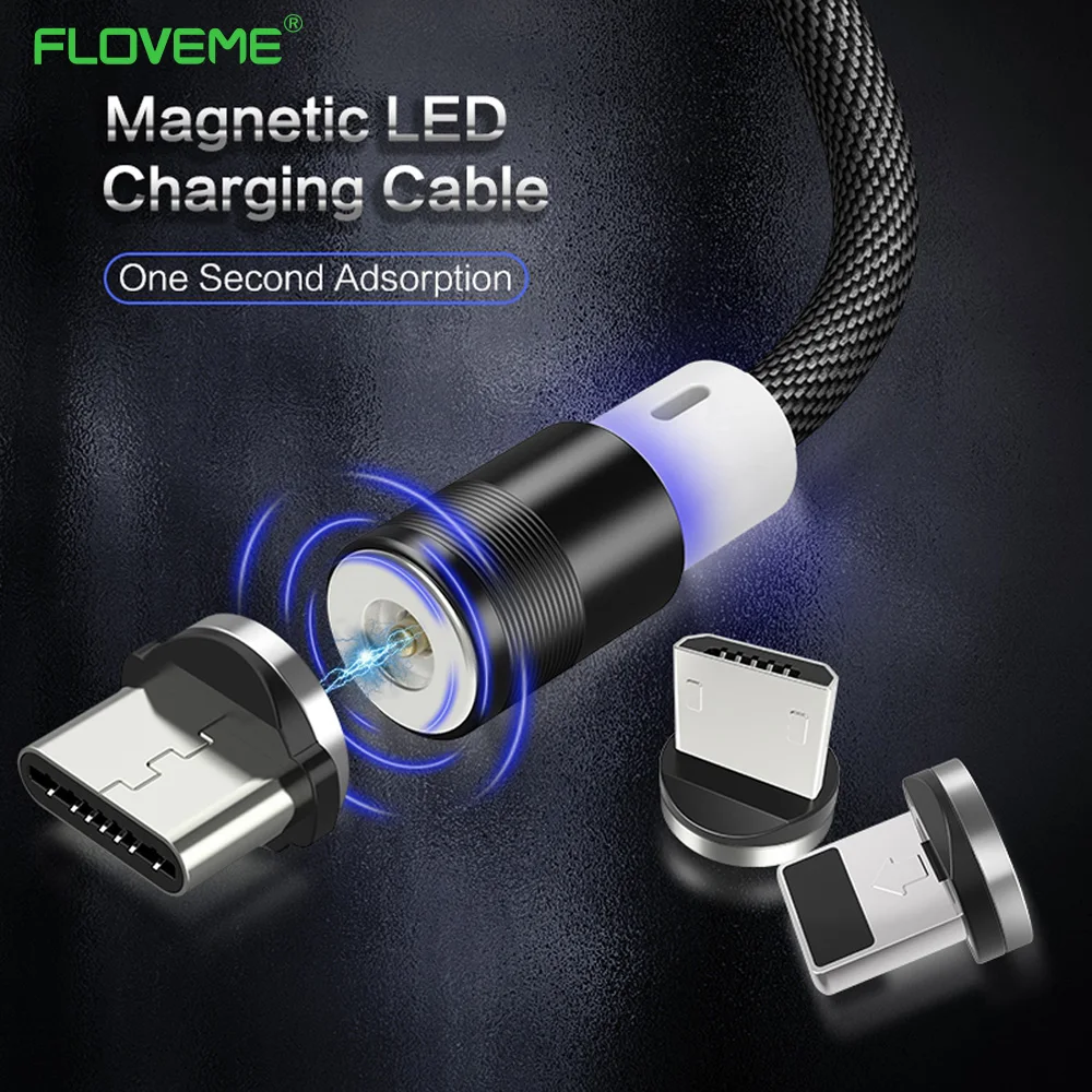 FLOVEME 3in1 Magnetische Kabel USB Typ C Kabel Für Nokia 7 8 Plus Micro USB Magnet Lade Kabel Für i