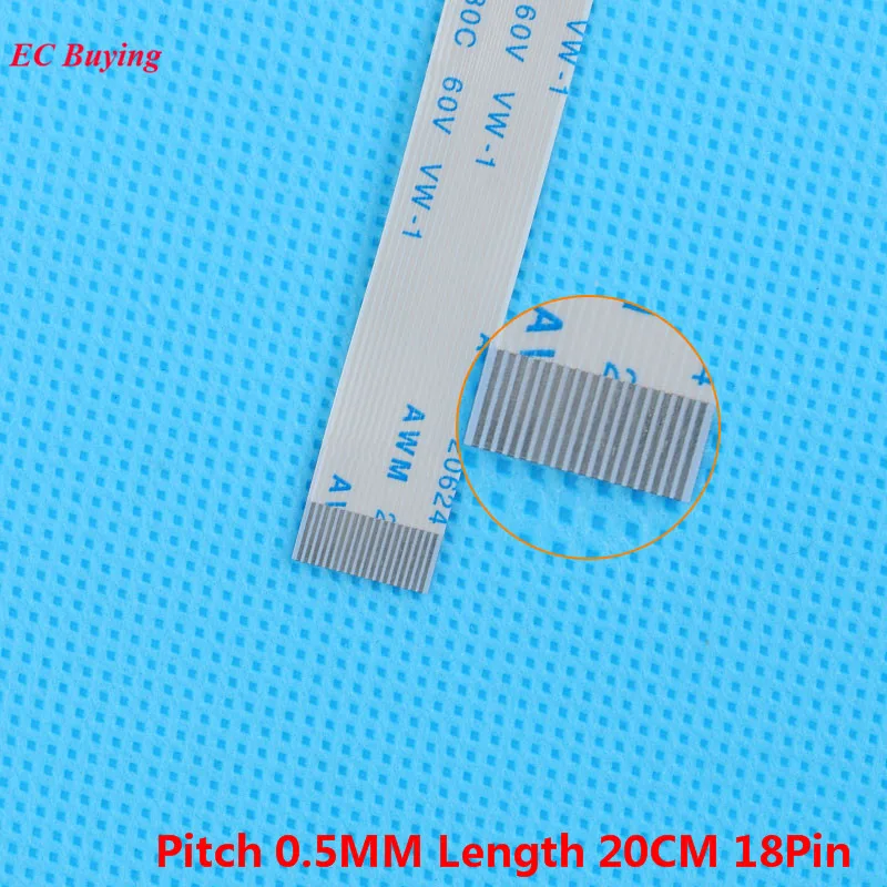 5 шт. FFC 200 мм Длина 18 Булавки ленточный кабель 18 Булавки плоский кабель обратном направлении 0.5 мм Шаг 20 см Длина напротив 18 Шпильки для TTL