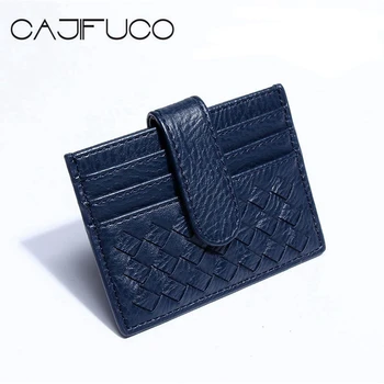 

CAJIFUCO Korean Style Men And Women Porte Carte Weave Credit Card Holder Hasp Coin Purse Knitting Card Case Wallet Magic Wallet