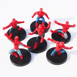 6 шт./компл. супергероев «Человек-паук» Человек-паук PVC Фигурки игрушки куклы с базовыми Халк Железный человек