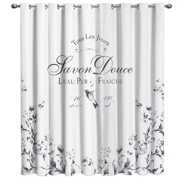 

Bird And Flower Patterns Bedroom Curtains Window Dressing Sheer Curtains Room Darkening Custom Drapes French Doors Living Room