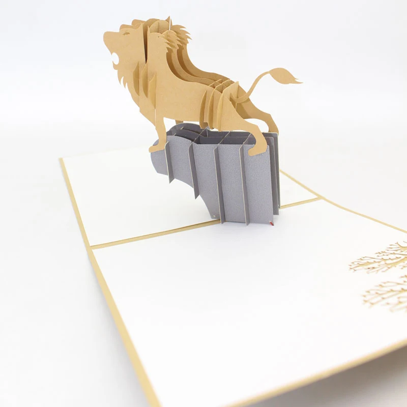 3D лазерная вырезка ручная работа мультфильм рожающий Лев король бумажное