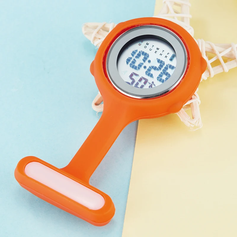

Fashion New Digital Nurse Watch Alarm Stopwatch Silicone Medical Lapel Doctor Brooch Pocket Watch Clip-in Fob Nurse Watch
