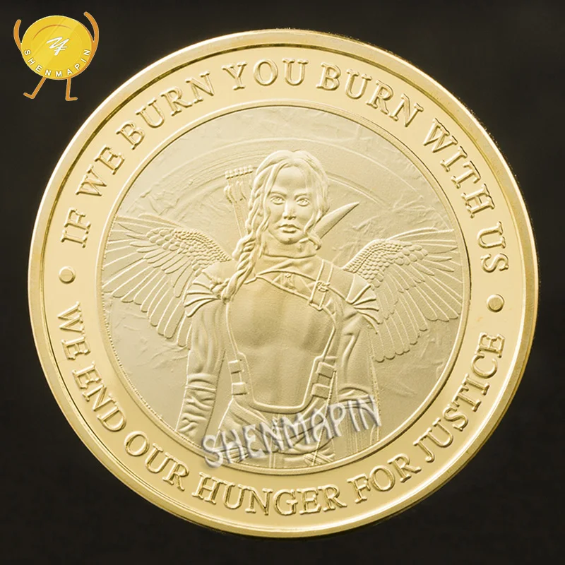 

The Hunger Games Movie Commemorative Coin Katniss and Mockingjay Challenge Coin Music Art Coins Collectibles