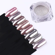 1 коробка BORN QUEEN зеркальный ногтевой порошок зеркальный серебристый Мерцающий Порошок супер Сияющий маникюр Дизайн ногтей хромированный пигмент с Блестками Пыль