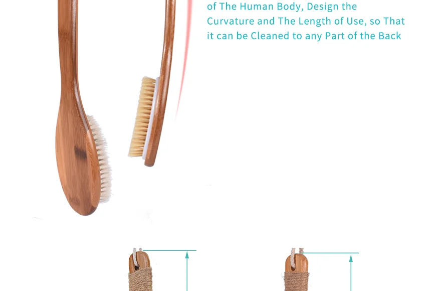 CLPAIZI кисть для тела с длинной бамбуковой ручкой-натуральная щетина сухая щетка, улучшает циркуляцию и душ щетка для здоровья кожи D30
