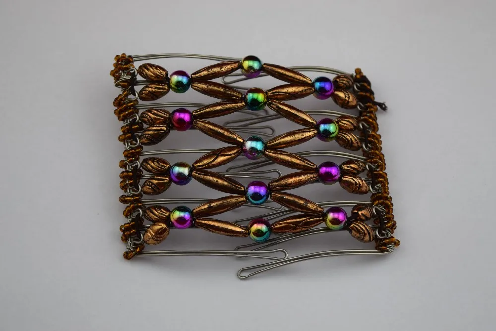 

Металлическая Расческа с цветными бусинами для девушек и женщин, свадьба, лучший подарок, волшебная расческа 10 шт./лот