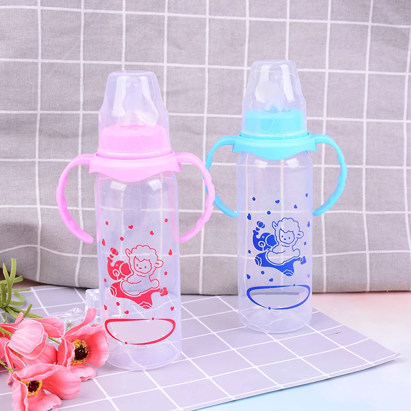 PP бутылка Новорожденный ребенок бутылочка для кормления воды стандартный размер розовый синий