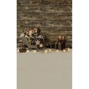 

Free shipping wooden star wall candle Computer Printed Christmas Photography backdrops for Photo studio