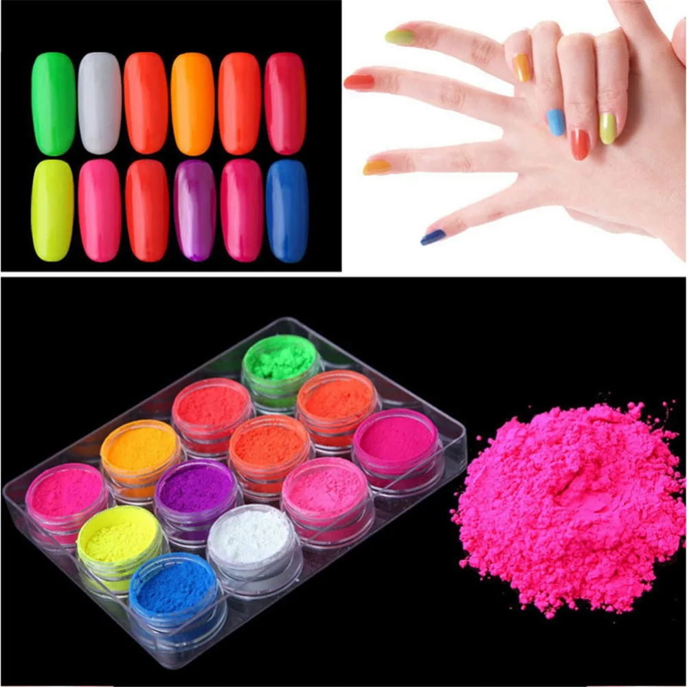 

12colors Neon Pigment Powder Ombre Neon Pigments Gradient Nail Neon Powder Gradient Pigments Dust
