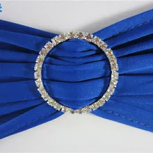 Горячая коричневые ленты из спандекса на стулья с пряжка с бриллиантами/Эластичный растягивающийся стул из лайкры Sash для банкетных стульев