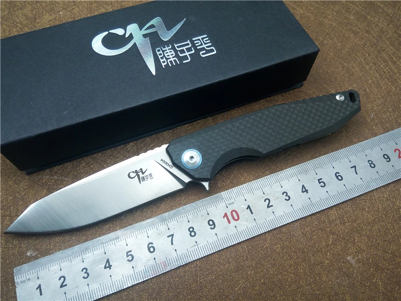 

CH CH3004 Ball Bearing Flipper Folding knife AUS-8 Blade TC4 Titanium&CF Handle Camping Pocket Knives EDC Tools