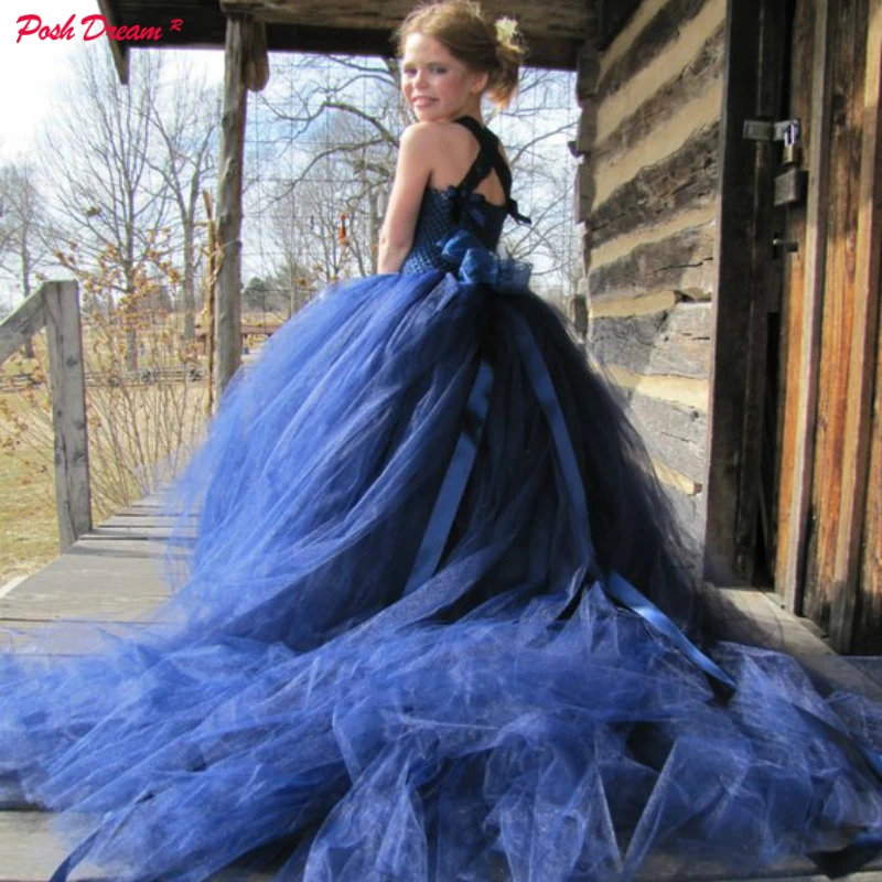 POSH DREAM Navy Blue Princess Girls Kids Tutu Dresses ...