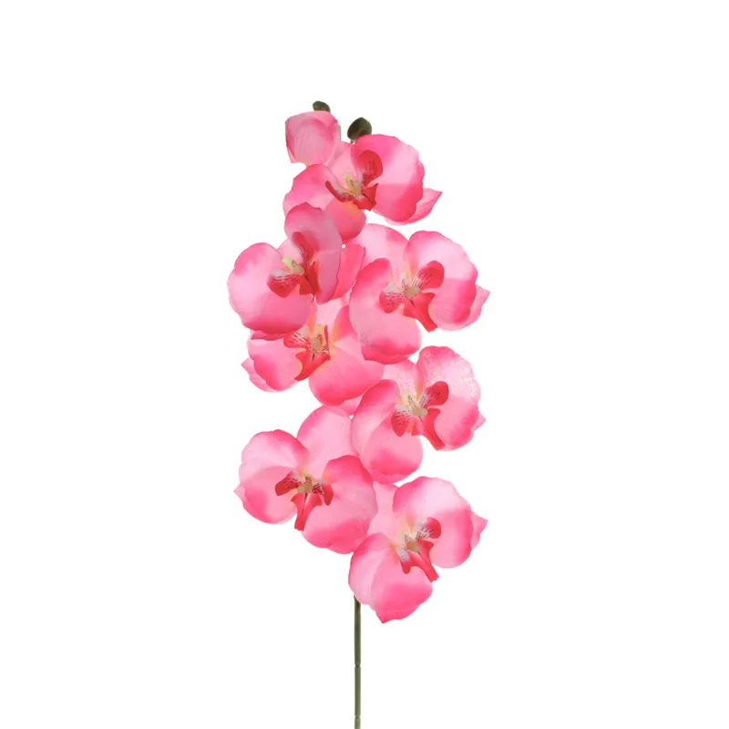Орхидея, искусственные цветы DIY искусственная Орхидея, бабочка шелковые искусственные цветы букет фаленопсис свадебное украшение дома - Цвет: Pink