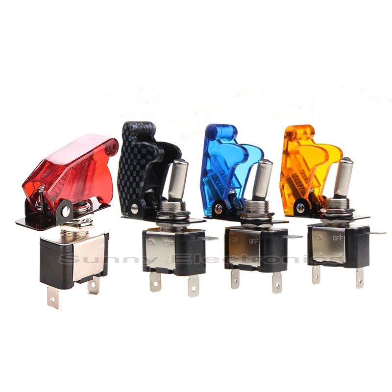 

Auto Car Boat Truck Illuminated Led Toggle Switch With Safety Aircraft Flip Up Cover Guard Red Blue Green Yellow White 12V20A