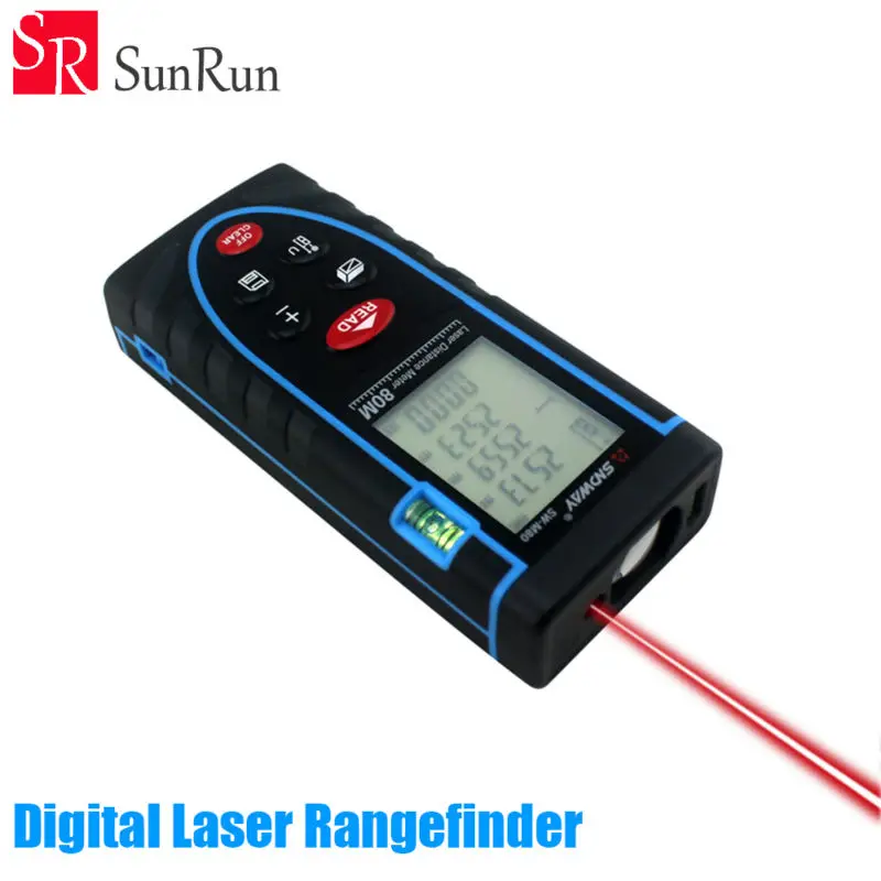 

Free Shipping SW-M80 Laser RangeFinders 80M LCD Display digital Laser Distance Meter Range Finder Laser Tape Measure