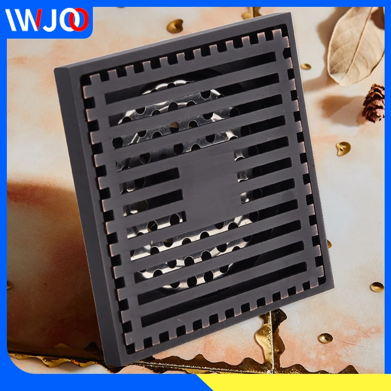 Black Floor Drain Cover Square Brass Balcony Bathroom Shower Drain Strainer Anti-odor Hidden Tile Insert Floor Waste Grates Black Floor Drain Cover Square Brass Balcony Bathroom Shower Drain Strainer Anti-odor Hidden Tile Insert Floor Waste Grates