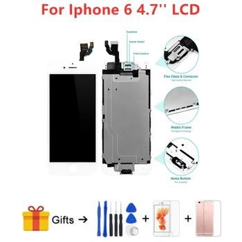 

1Pcs AAA Full Set 4.7" LCD Display For iPhone 6 Complete LCD Screen Touch Digitizer Full Assembly Replacement Home Button+Camera
