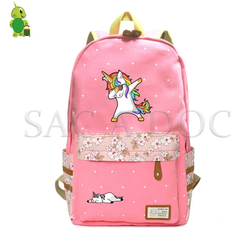 Рюкзак для девочек с изображением единорога и цветочной волны, школьный рюкзак, забавный рюкзак для ноутбука, модные дорожные сумки, повседневный рюкзак - Цвет: 8