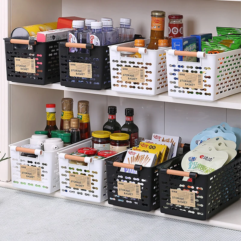 

Plastic Storage Basket Kitchen cabinet storage basket Bathroom Kitchen Portable Storage Box Multi-purpose Baskets organizer