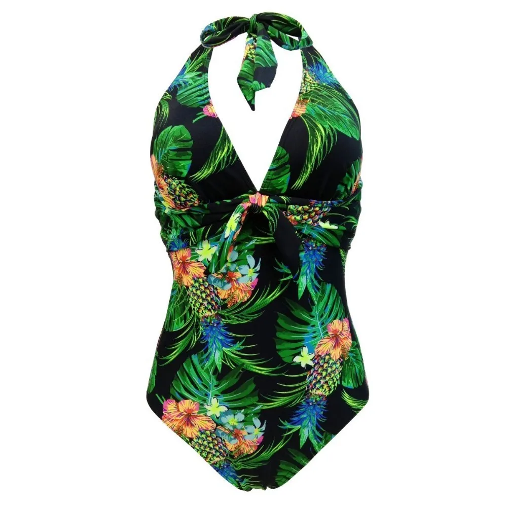 

Plus Size SwimsuitOne Piece Women Swimwear Weed Bikinis Mujer 2019 Big Cup Bathing Suit Beach Monokini Maillot De Bain Feminino