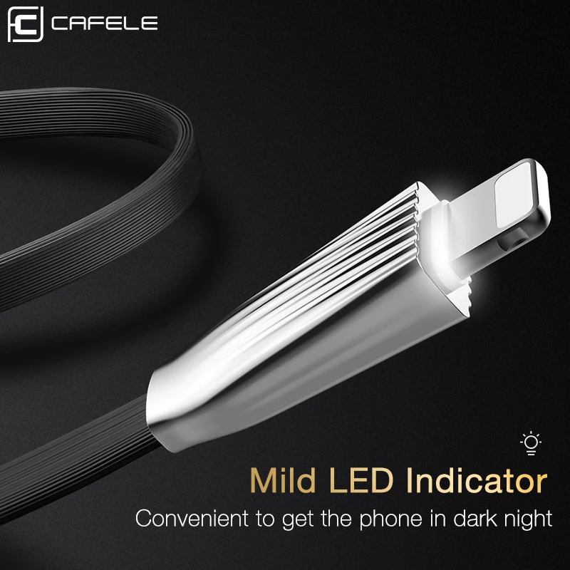  Cafele für iPhone X Xr Xs Max 8 7 6s Plus USB Kabel LED Nacht Licht Zink Legierung Ladegerät kabel 