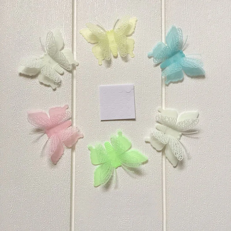 

6pcs 3D Fluorescent Stickers Glow In The Dark Butterfly Wall Stickers Luminous Paste for Kids Baby Room Bedroom Home Decoration