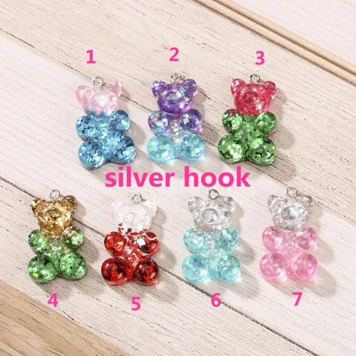 20*30mm 10pcs gummy bear flatback Resin Cabochons Scrapbook Craft Embellishments  Headwear accessories with hooks