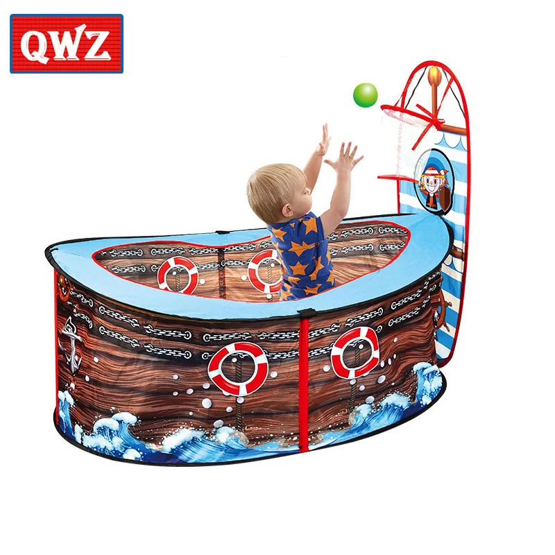 

Pirate Ship Slam Dunk Children's Tent Game House Fun Game House Safety and Environmental Protection Kids Interactive Toy Tent