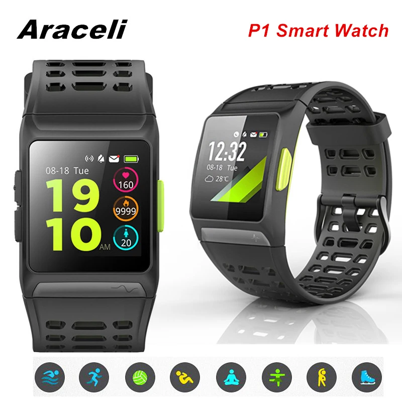 P1 Smart Watch Dynamic Heart Rate ECG Color Screen Smartwatch Men Woman GPS Multiple Sport Waterproof  Wristband P1 Smart Watch