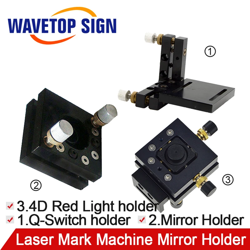

WaveTopSign Laser Mark Machine Mirror Holder 2D Mounts Q-Switch Holder Mirror Holder 20x5mm 4D Holder use for Red Light 12x36mm