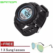 Sanda G военные мужские цифровые спортивные противоударные часы Автоматические водонепроницаемые уличные армейские наручные часы Качественные Мужские Знаменитые секундомеры 340