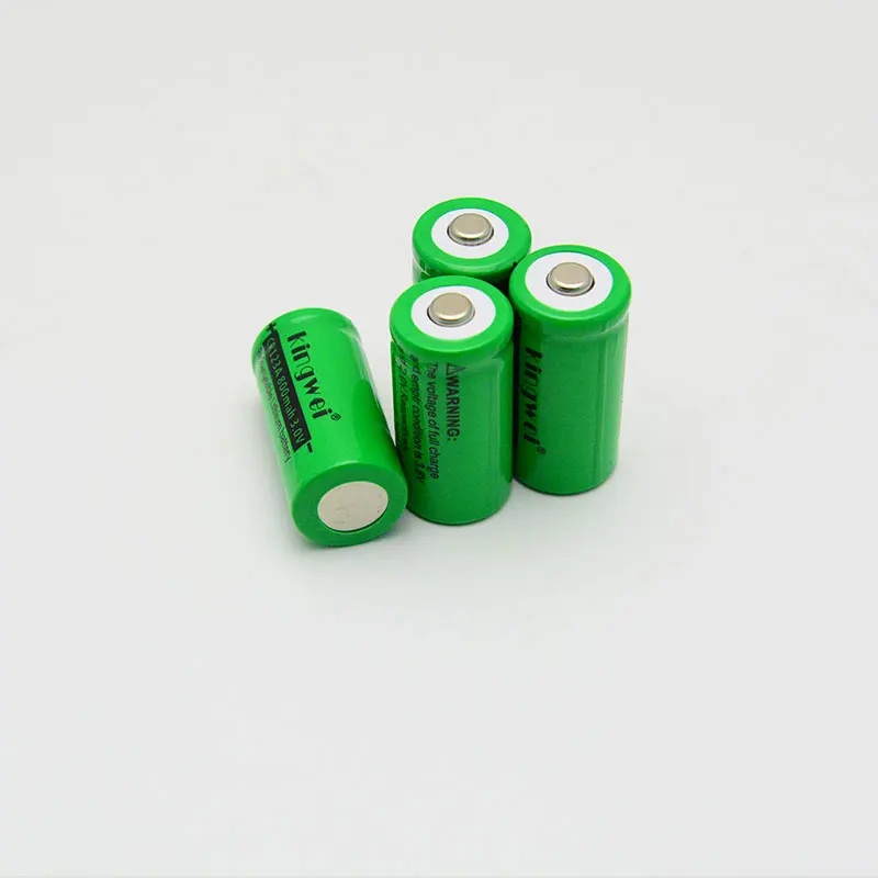 4 шт KingWei 800mAh 16340 3V Lifepo батарея перезаряжаемая CR 123A батарея для фонарика лазерной ручки